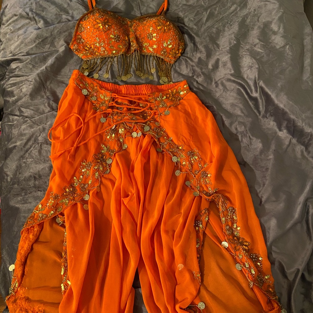 Orange bra and pant set